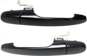 Rear Door Handle for Chevrolet Cobalt 2005-2010, Right (Passenger) and Left (Driver), Outside, Smooth Black, Vertical Screw, with Long Hardware Replacement Pair/Set