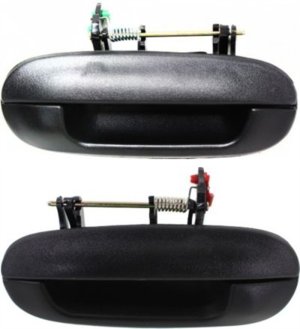 Rear Exterior Door Handle Pair/Set for 2002-2009 Chevrolet Trailblazer/GMC Envoy, Right (Passenger) and Left (Driver), Textured Black, Suitable for 2-Row Seating Vehicles, Replacement