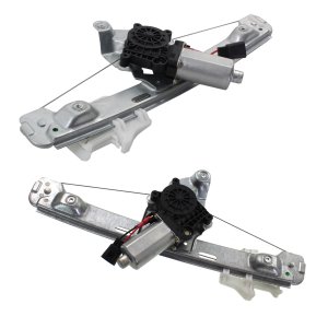 Rear Window Regulator Pair/Set for Chevrolet Malibu 2004-2008, Right (Passenger) and Left (Driver), Power with Motor, Compatible up to 6-5-2005, Replacement