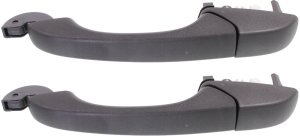 Rear Door Handle Pair/Set for Chrysler Grand Caravan 2008-2019, Right (Passenger) and Left (Driver) Side, Outside, Sliding Door, Textured Black, Without Key Hole, Replacement