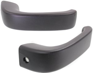 Rear Door Handle Pair/Set for Chevrolet Silverado/Sierra 1500 (2007-2013), 2500 HD/3500 HD (2007-2014), Right (Passenger) and Left (Driver), Inner, Textured Black, Replacement