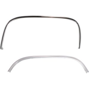 Chrome Plastic Rear Wheel Opening Molding Pair/Set for 1988-2002 Chevrolet C/K Full Size Pickup, Right (Passenger) and Left (Driver) Side Replacement