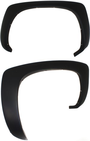 Rear Wheel Opening Molding Pair/Set for 2000-2006 Chevy Suburban, Right (Passenger) and Left (Driver), without 4WS, with Grained Finish Replacement