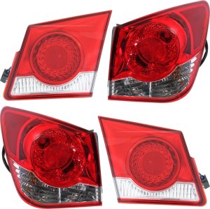 Inner and Outer Tail Light Assembly for Chevrolet Cruze 2011-2015, Cruze Limited 2016, Left (Driver) and Right (Passenger) Sides, Replacement Pair/Set