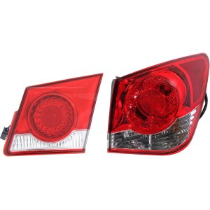 Tail Light Assembly for Chevrolet Cruze 2011-2015/Cruze Limited 2016, Right (Passenger) Side, Inner and Outer, Halogen, Replacement Set