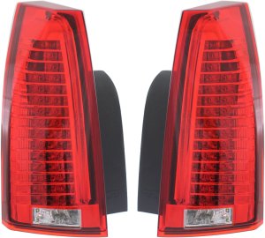 Assembly Tail Light Pair/Set for 2008-2014 Cadillac CTS Sedan, 2nd Gen - Right (Passenger) and Left (Driver) Replacement