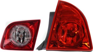 Tail Light Assembly for Chevrolet Malibu 2008-2012, Right (Passenger) Inner and Outer Set of 2, Hybrid/LS/LT Models Replacement