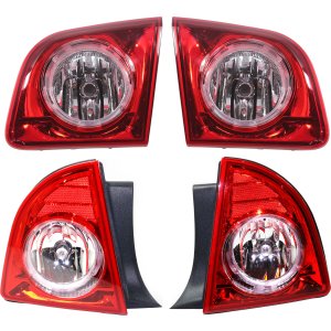 Tail Light Assembly for 2008-2012 Chevrolet Malibu LTZ Model, Featuring Right (Passenger) and Left (Driver) Inner and Outer Halogen Lights, Replacement Pair/Set