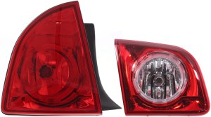 Tail Light Assembly for Chevrolet Malibu 2008-2012, Left (Driver) Inner and Outer, Set of 2, Compatible with Hybrid/LS/LT Models, Replacement