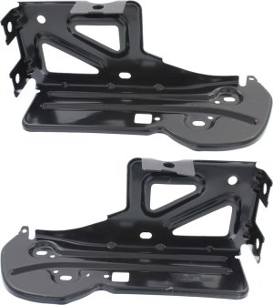 Rear Bumper Bracket Pair/Set for Chevrolet Silverado/Sierra 1500 (2014-2019), 2500 HD/3500HD (2015-2019), Right (Passenger) and Left (Driver) with Impact Bar, Bumper w/ Corner Step Replacement