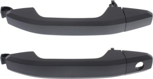 Front Exterior Door Handle Pair/Set for Chevrolet Silverado/Sierra 1500 (2014-2022), Right (Passenger) and Left (Driver), Textured Black Handle+Cover, Replacement