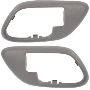 Pair/Set - Front Door Handle Case for Cadillac C/K Full Size Pickup 1995-2002/Suburban 1995-1999, Right (Passenger) and Left (Driver), Interior, Gray, Plastic Replacement