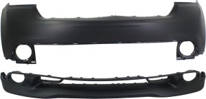 Front Bumper Cover Set for 2011-2013 Dodge Durango, Upper and Lower, Replacement