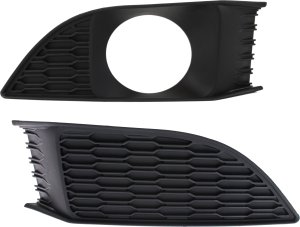 Front Fog Light Molding Pair/Set for Dodge Charger 2011-2014, Right (Passenger) and Left (Driver), Textured Black, with Adaptive Cruise Control, R/T, SE, SXT Models Replacement