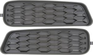 Pair/Set - Front Fog Light Cover for Dodge Avenger 2011-2014, Right (Passenger) and Left (Driver), Black, without Fog Light Hole, Replacement Set