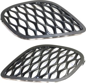 Front Fog Light Cover Pair/Set for Dodge Charger 2015-2023, Right (Passenger) and Left (Driver), Textured Black with Hood Scoop - Replacement Set