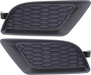 Pair/Set - Front Fog Light Cover for 2011-2014 Dodge Charger, Right (Passenger) and Left (Driver) Sides, Black Replacement Set