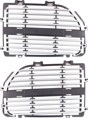 Grille Insert Pair/Set for 2005-2007 Dodge Magnum, Right (Passenger) and Left (Driver) Replacement, Silver, For R/T and SXT Models