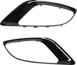 Front Fog Light Molding Pair/Set for Dodge Durango 2016-2020, Right (Passenger) and Left (Driver), Black, Replacement