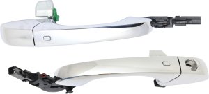 Front Exterior Door Handle Pair/Set for Dodge Durango 2011-2022, Grand Cherokee 2011-2021, Right (Passenger) and Left (Driver), Chrome, with Keyless Entry Replacement