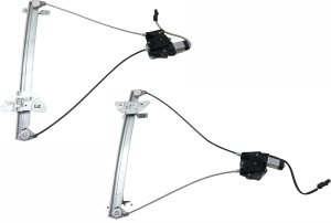 Front Window Regulator with Motor Pair/Set for 2000-2004 Dodge Dakota Quad Cab, 2001-2003 Durango, Right (Passenger) and Left (Driver) Power, Replacement