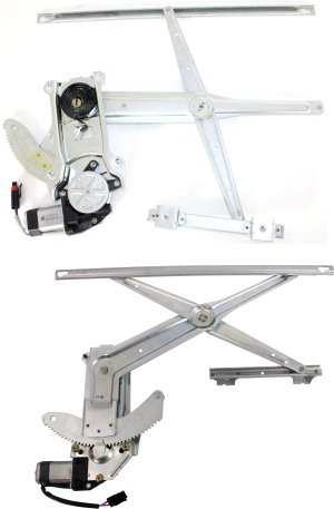 Front Window Regulator Pair/Set for Dodge Ram Full Size Pickup 1994-2002, Right (Passenger) and Left (Driver), Power Operated with Motor, Replacement