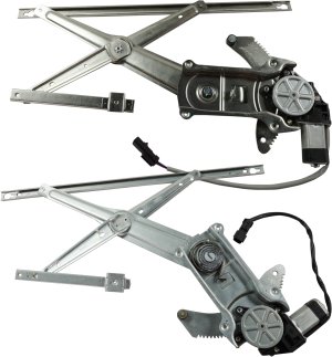 Front Window Regulator with Motor Pair/Set for 1997-2004 Dodge Dakota, Power, Right (Passenger) and Left (Driver) Side, Replacement