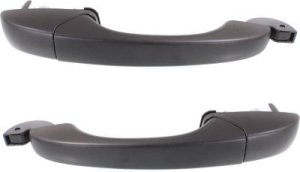 Rear Exterior Door Handle Pair/Set for Chrysler Grand Caravan 2008-2019, Right (Passenger) and Left (Driver), Side Sliding Door, Primed (Ready to Paint) Black with Keyhole, Replacement