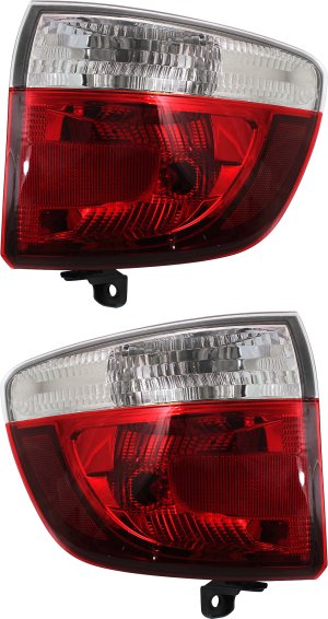 Tail Light Assembly Pair/Set for 2011-2013 Dodge Durango, Right (Passenger) and Left (Driver), Outer Replacement