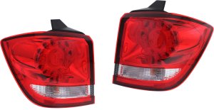 Tail Light Pair/Set for Dodge Journey 2009-2020, Right (Passenger) and Left (Driver), Outer, Clear & Red Lens with Chrome Interior, Replacement