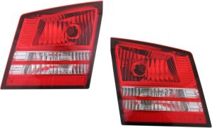 Tail Light Inner Pair/Set for 2009-2020 Dodge Journey, Right (Passenger) and Left (Driver), Clear & Red Lens Replacement