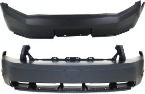 Front and Rear Bumper Cover Set for 2010-2012 Ford Mustang, GT Model, Primed (Ready to Paint), Replacement
