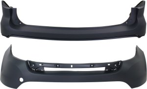 Front and Rear Upper Bumper Cover Set for Explorer 2011-2015, Primed (Ready to Paint), Excluding Limited Model, Replacement