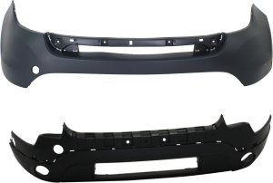 Front Bumper Cover Set for 2011-2015 Ford Explorer, Upper and Lower, Textured Black, Limited Model, Replacement