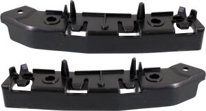 Front Bumper Bracket Pair/Set for Ford Focus 2012-2018, Right (Passenger) and Left (Driver) Side, Hatchback/Sedan, with Side Cover Reinforcement, Plastic, Replacement