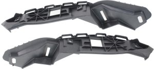 Front Bumper Bracket Pair/Set for 2008-2011 Ford Focus, Right (Passenger) and Left (Driver) Side Cover Reinforcement, Plastic with Fiberglass, Coupe/Sedan - Replacement