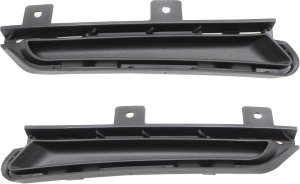Pair/Set - Front Bumper Filler for Ford Edge Sport Model 2015-2018, Right (Passenger) and Left (Driver) Cover Insert, Textured Black Replacement Set