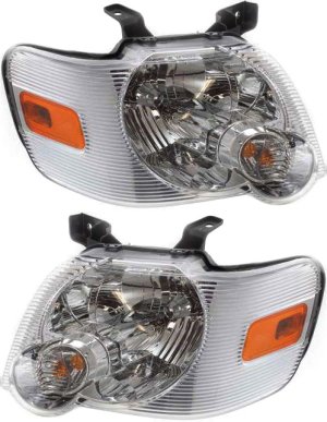 Headlight Assembly for 2006-2010 Ford Explorer and 2007-2010 Explorer Sport Trac, Right (Passenger) and Left (Driver), Halogen Replacement Pair/Set