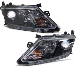 Pair/Set - Headlight Assembly Pair/Set for 2010-2012 Ford Fusion, Right (Passenger) and Left (Driver), Halogen, Replacement