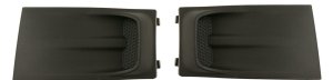 Pair/Set - Front Fog Light Cover for Ford Focus 2008-2011, Right (Passenger) & Left (Driver), Textured Black, without Fog Light Hole, Replacement Set