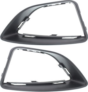 Front Fog Light Molding for 2010-2012 Ford Fusion, Right (Passenger) and Left (Driver), Textured Black Replacement Pair/Set