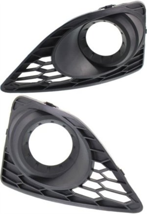 Pair/Set - Front Fog Light Molding for 2010-2012 Ford Fusion, Right (Passenger) and Left (Driver), Textured Black, SE/Sport Models, Replacement