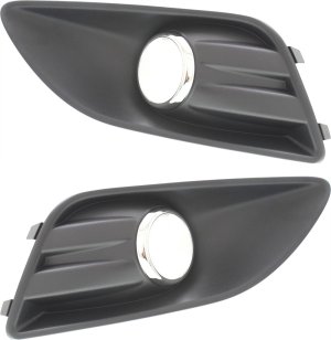 Front Fog Light Molding Pair/Set for Ford C-Max 2013-2018, Right (Passenger) and Left (Driver), Textured Black Replacement