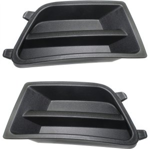 Front Fog Light Cover Pair/Set for 2010-2012 Ford Mustang, Right (Passenger) and Left (Driver), Textured Black, without Fog Light Hole, Replacement