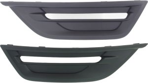 Front Fog Light Cover for Ford Taurus (2013-2019), Right (Passenger) and Left (Driver), Textured Black, Replacement Pair/Set