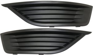 Front Fog Light Cover for 2013-2019 Ford Taurus, Right (Passenger) and Left (Driver), Textured Black, without Fog Light Hole, Replacement Pair/Set