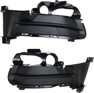Front Fog Light Cover Pair/Set for Ford Mustang 2015-2017, Black, Right (Passenger) and Left (Driver), without Foglight Opening Cover, Replacement