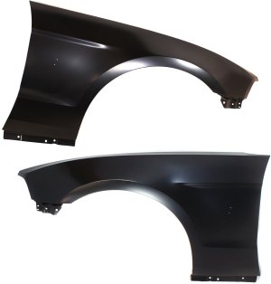 Front Fender Replacement Pair/Set for Ford Mustang (2010-2014), Primed (Ready to Paint), Right (Passenger) & Left (Driver) with Wheel Opening Molding Holes