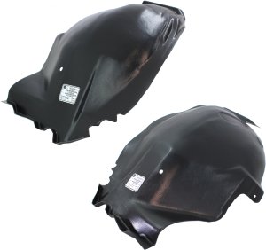 Front Fender Liner Pair/Set for 2010-2014 Ford Mustang, Right (Passenger) and Left (Driver) Rear Section, Replacement