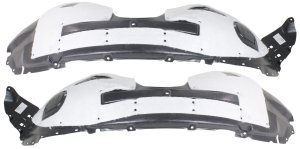 Front Fender Liner Pair/Set for Ford Explorer/Explorer Police 2016-2019, Right (Passenger) and Left (Driver), Vacuum Form with Insulation Foam, Replacement